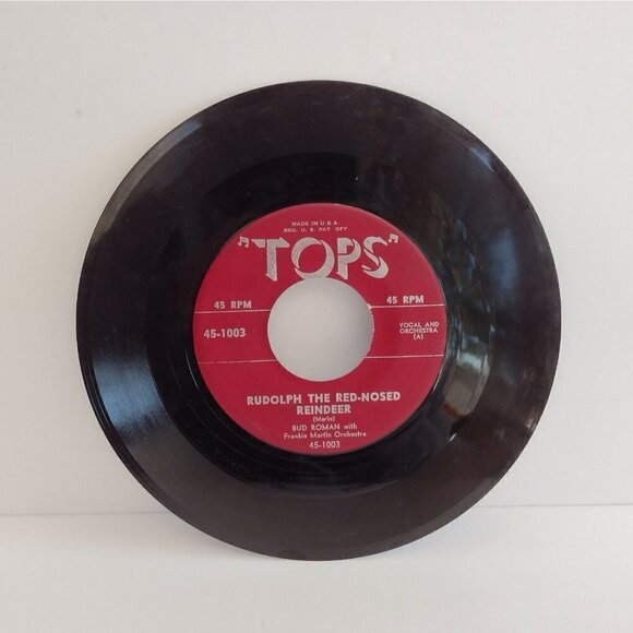 Vtg Tops 45 RPM Vinyl Record Winter Wonderland Rudolph the Red Nosed Reindeer - Picture 3 of 6